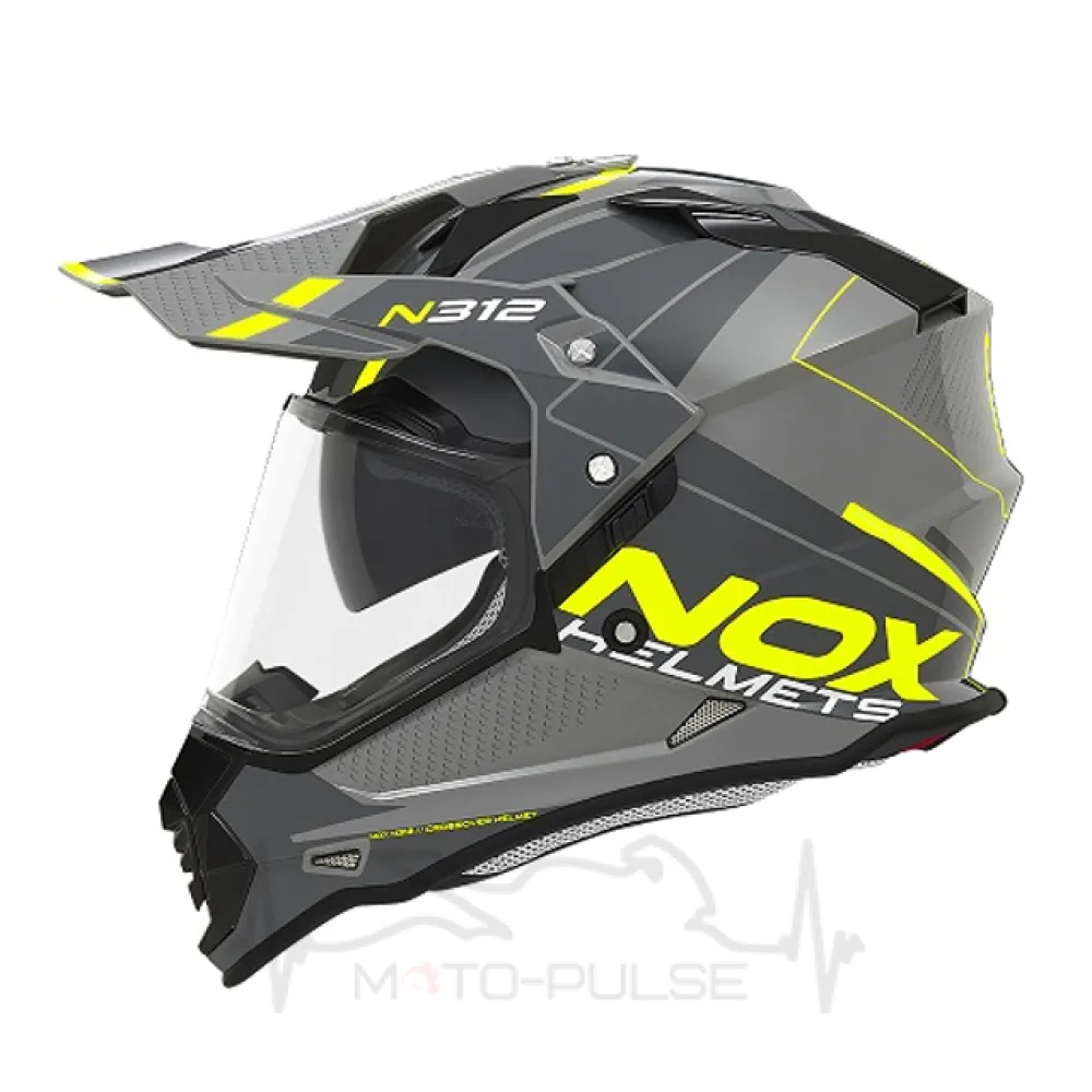 Мотошолом NOX N312 Drone Black/Fluo Yellow M